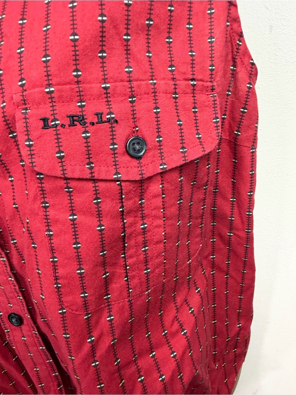 Lauren Ralph Lauren Red Vintage Button Front Printed Western Inspired Top 16 - Picture 13 of 16